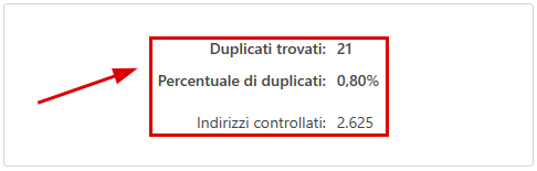 Risultato della deduplica