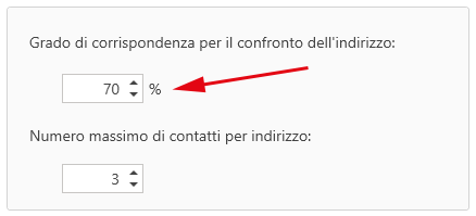 Fattore di corrispondenza Fattore di corrispondenza