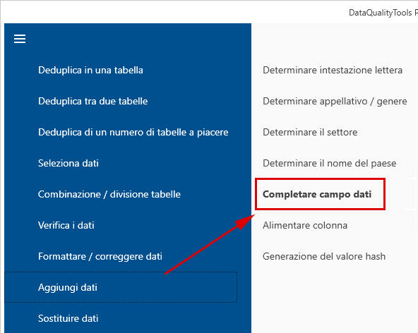 Datenfeld ergänzen